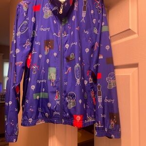 Vintage 90s Koret Sport Novelty Print Jacket Blue Zip Medium